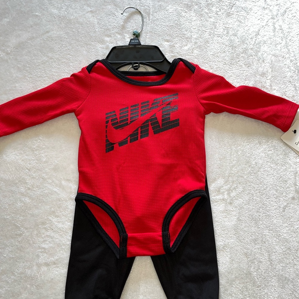 Nike Red and Black Onesie